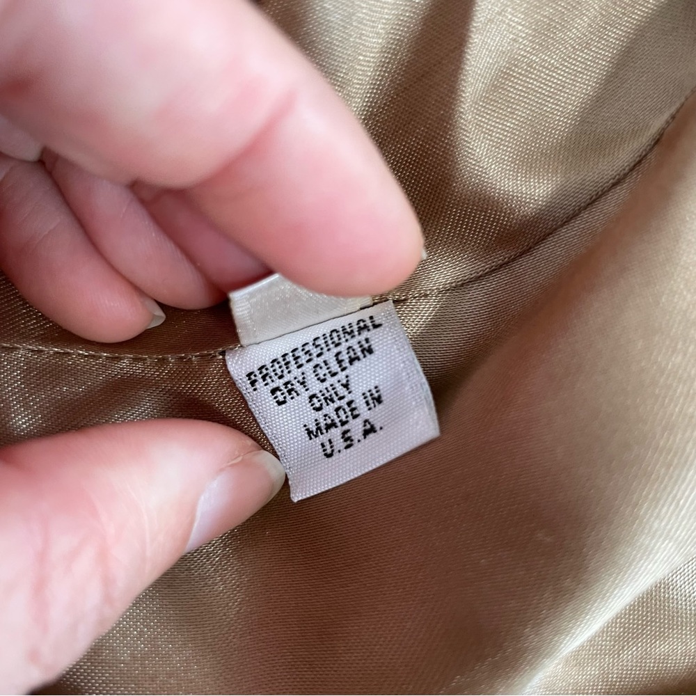 Fleurette Womens Loro Piana Italy Wool Coat Size 10 Tan Notched Collar Buttons - Picture 9 of 16